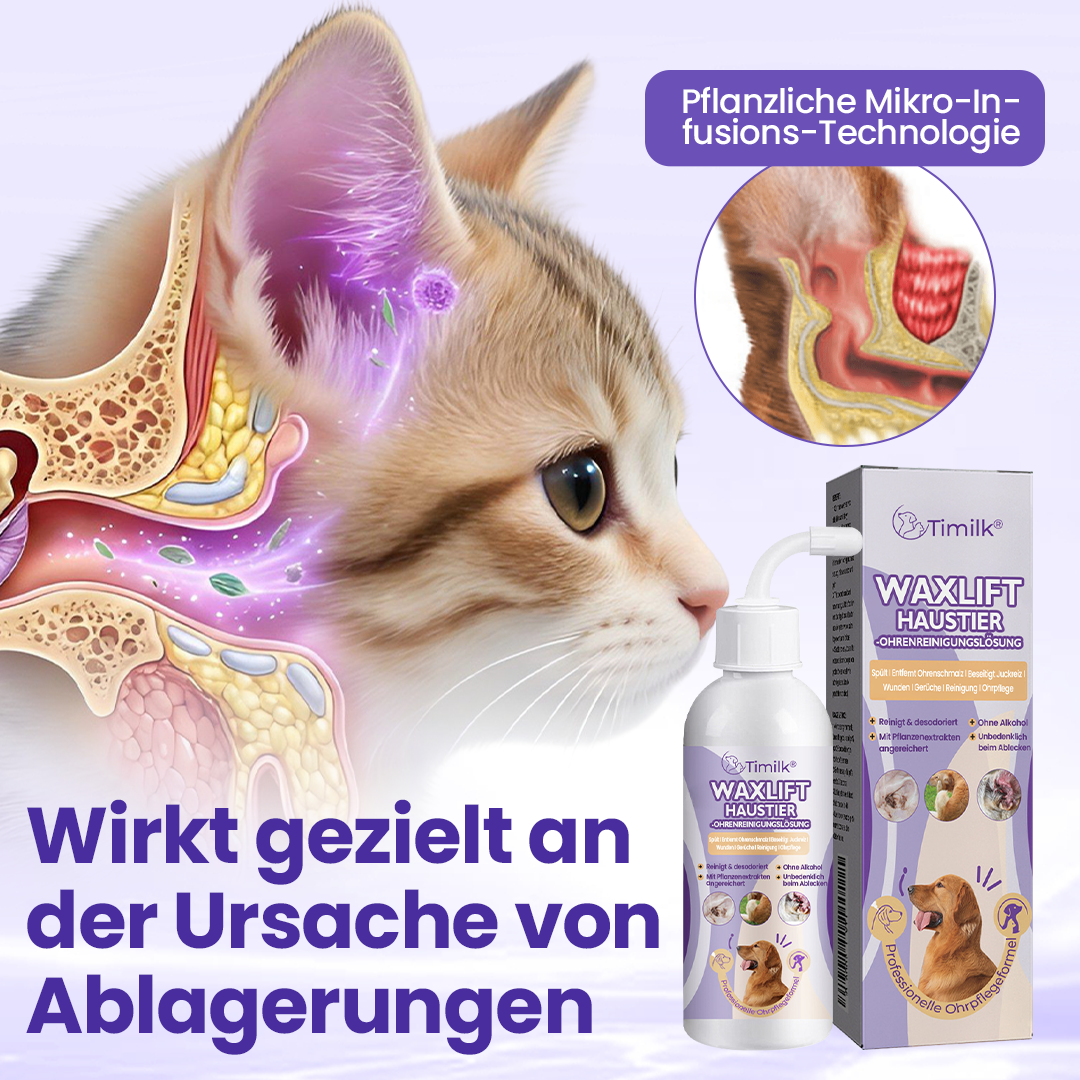 Timilk® WaxLift Haustier-Ohrenreinigungslösung