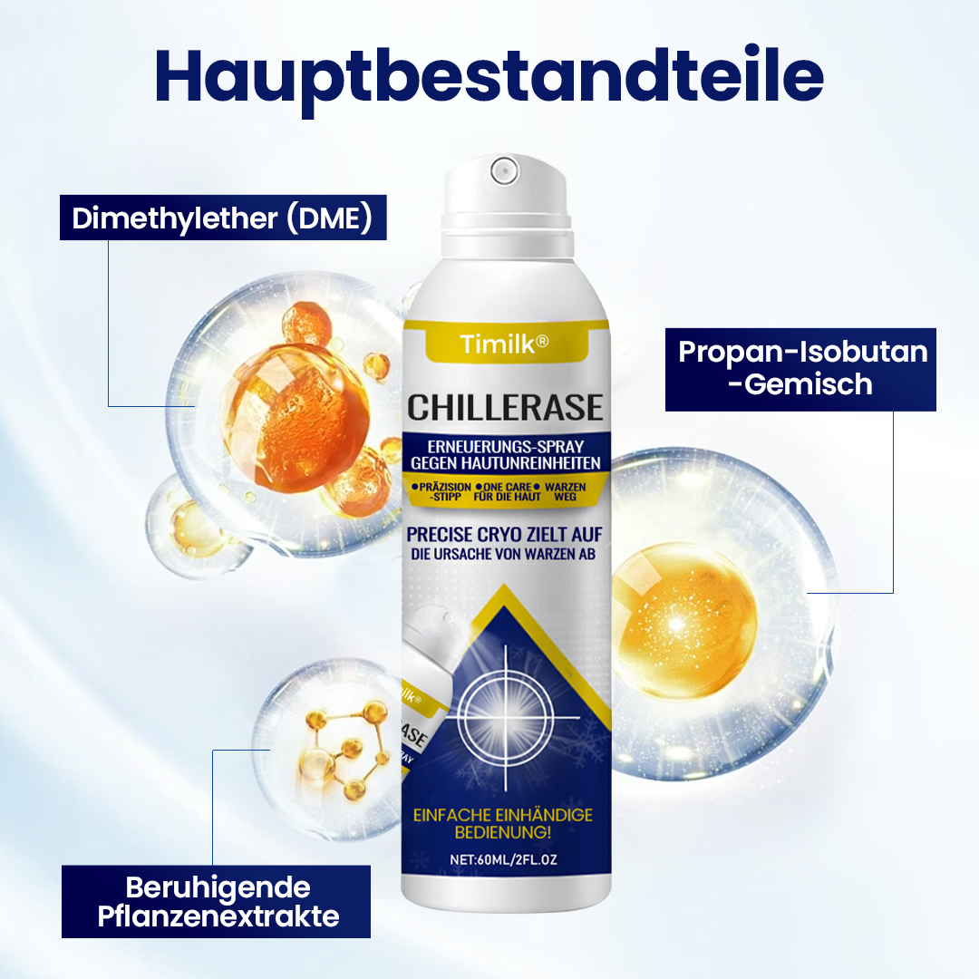Timilk® ChillErase Erneuerungs-Spray gegen Hautunreinheiten.