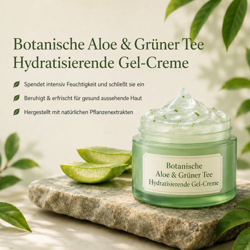Botanisches Aloe- & Grüner-Tee-Feuchtigkeitsgel-Creme
