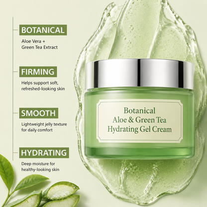 Botanisches Aloe- & Grüner-Tee-Feuchtigkeitsgel-Creme