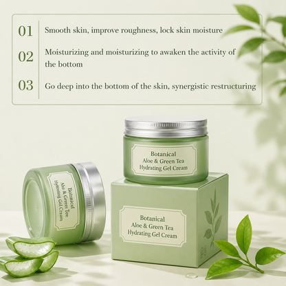 Botanisches Aloe- & Grüner-Tee-Feuchtigkeitsgel-Creme